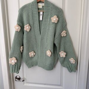 Maeve Sage Floral Cardigan
